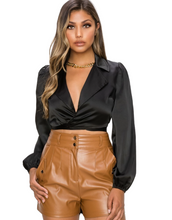 Load image into Gallery viewer, Camila Wrap Blouse (Black)
